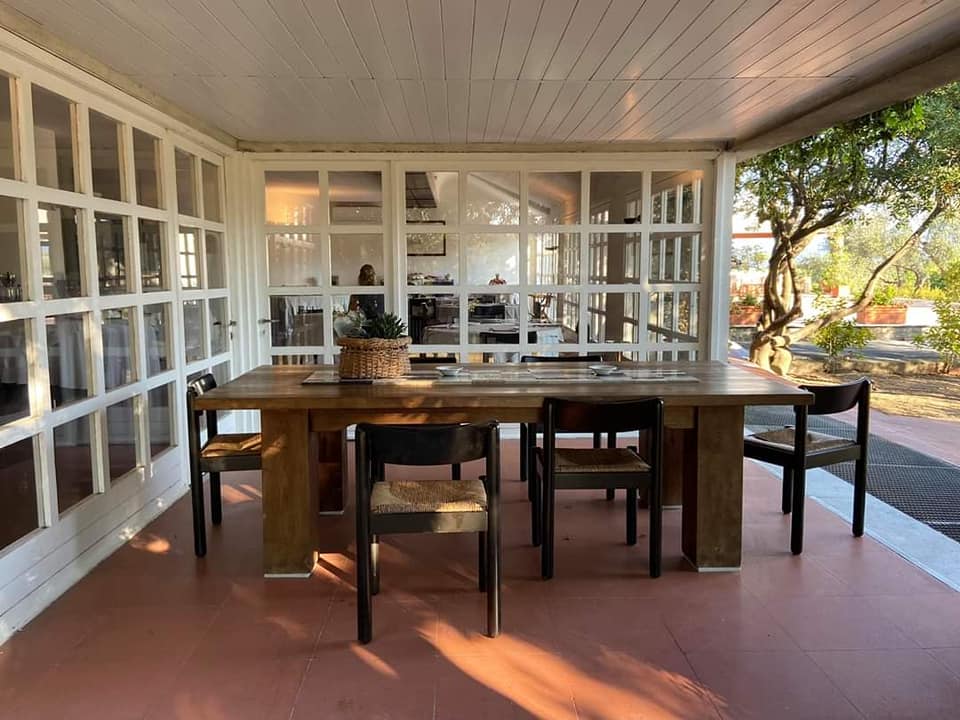 Scorcio della terrazza della Locanda dell'Angelo